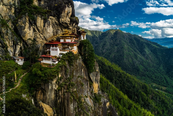 Fototapeta bhutan tiger nest monastery landscape wonder Taktsang 
