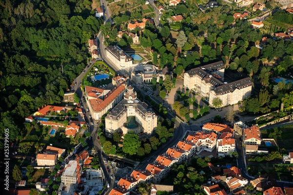 Fototapeta aerial view of the spa of mondariz