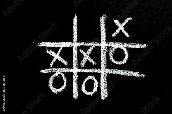 Obraz tick-tack-toe on chalkboard