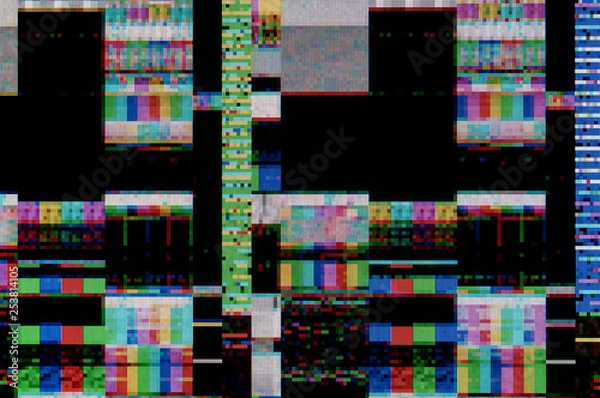 Fototapeta Pixel pattern of a digital glitch / Abstract background, pattern of a digital glitch.