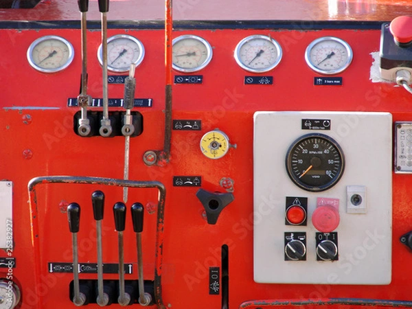 Fototapeta Tableau de commandes d'une sondeuse géotechnique