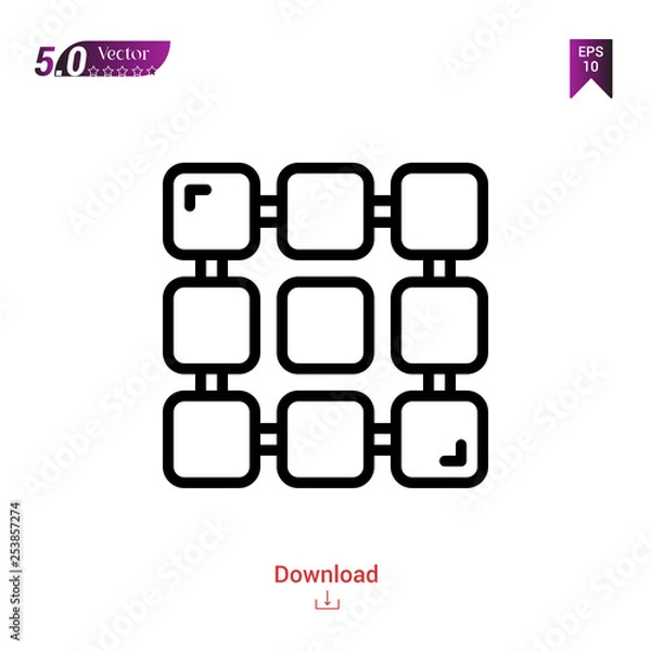 Fototapeta Outline locator icon isolated on white background. Line pictogram. Graphic design, mobile application, logo, user interface. Editable stroke. EPS10 format vector illustration