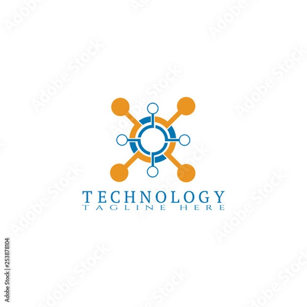 Obraz Technology icon template, Creative vector logo design,industrial emblem, illustration element