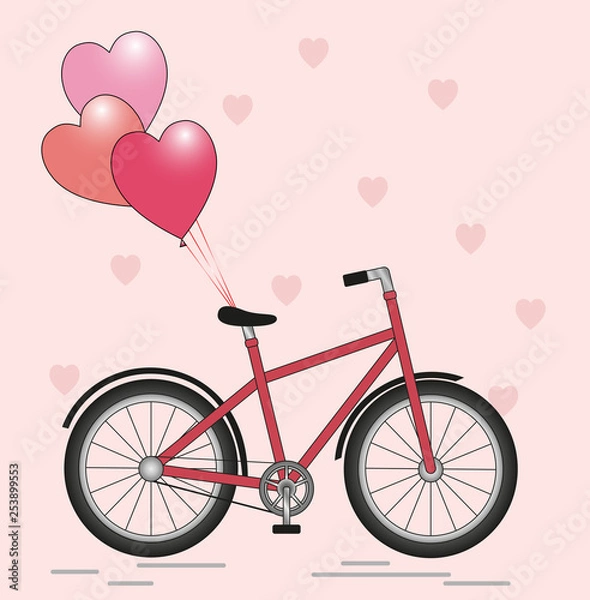 Fototapeta Bicycle with balloons