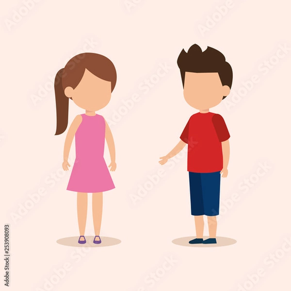 Obraz cute little kids couple