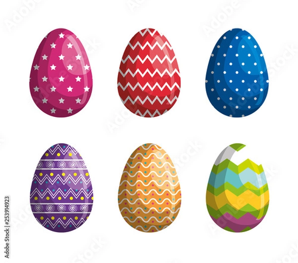 Obraz set easter eggs figures decoration