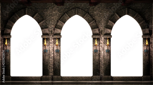 Obraz Medieval arches isolated