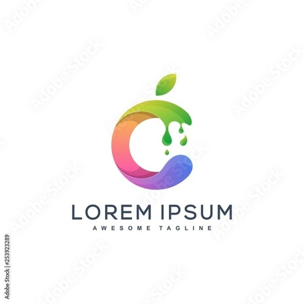 Fototapeta Fluid Fruit illustration vector template