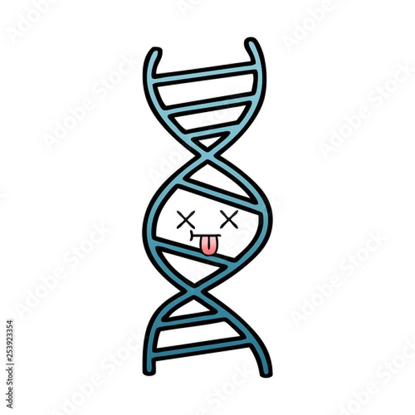 Fototapeta gradient shaded cartoon DNA strand