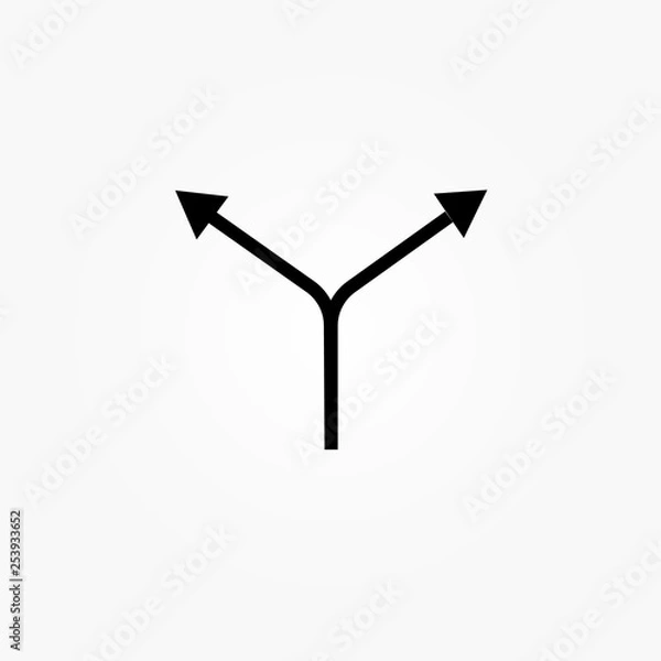 Obraz Two Arrows Splitting From One Another To Left And Right