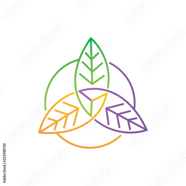 Obraz Leaf Logo Design Vector Template Set