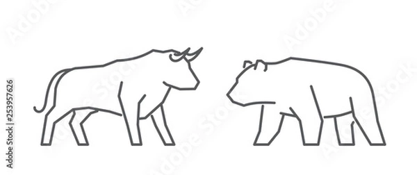 Obraz Line vector web concept for stock market