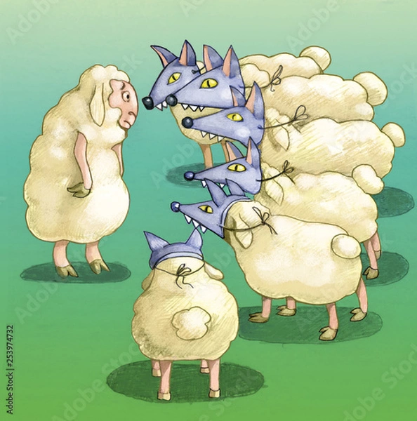 Fototapeta what the flock is humor draw concept of bulling