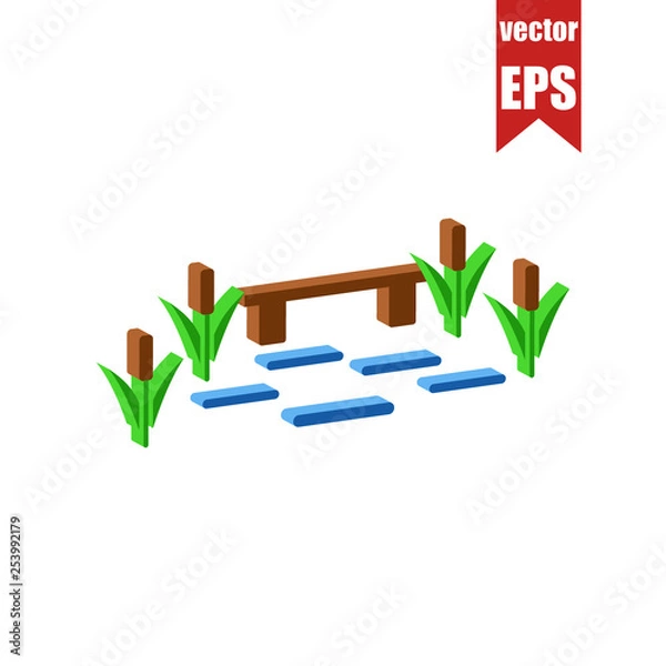 Obraz Fishing isometric icon.Vector illustration.