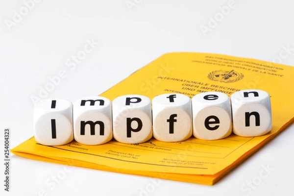 Fototapeta Impfen, Würfel impfen, Masern