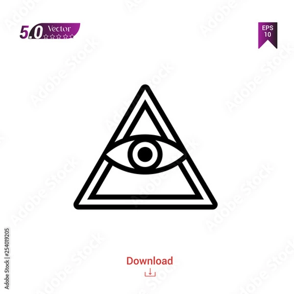 Fototapeta Outline god icon isolated on white background. Best modern. Graphic design, mobile application, beauty, user interface. Editable stroke. EPS10 format vector illustration