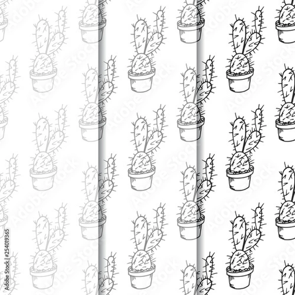 Fototapeta floral seamless pattern cactus in a flower pot