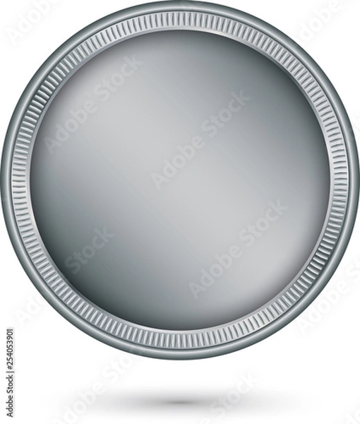 Fototapeta Silver coin, vector illustration