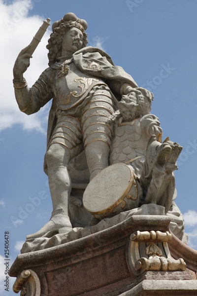 Obraz Eberhard Ludwig, Brunnenfigur auf dem Marktplatz
