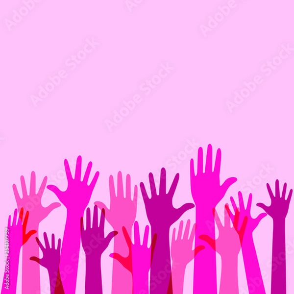Fototapeta Colorful Raise Up Hands Background