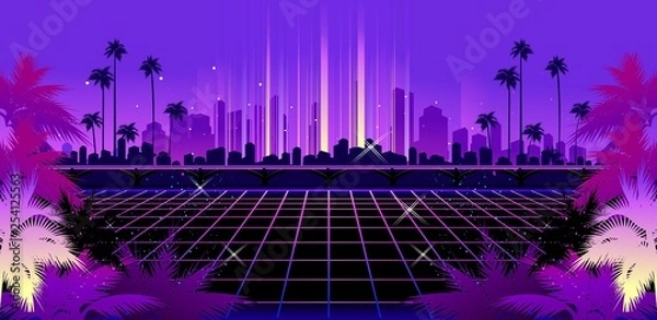 Obraz Retro Wave synth