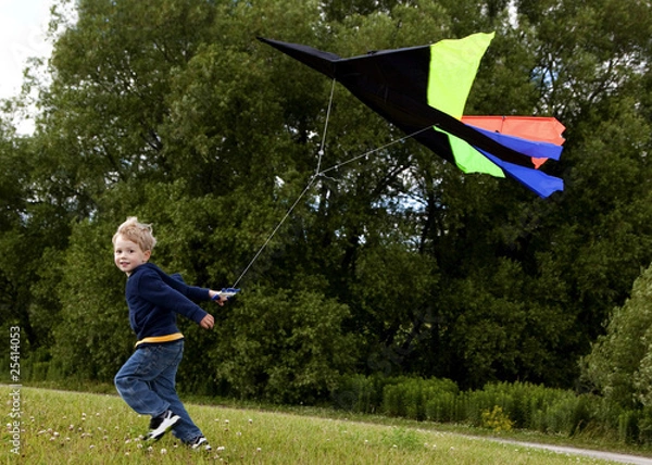 Obraz Boy Flying a Kite