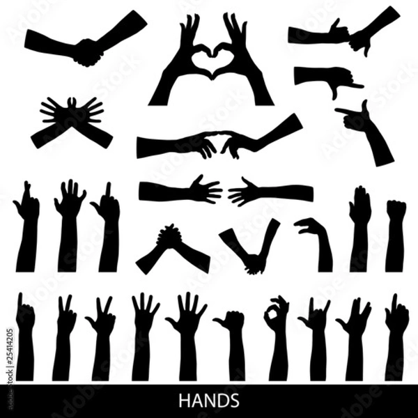 Fototapeta hands silhouettes