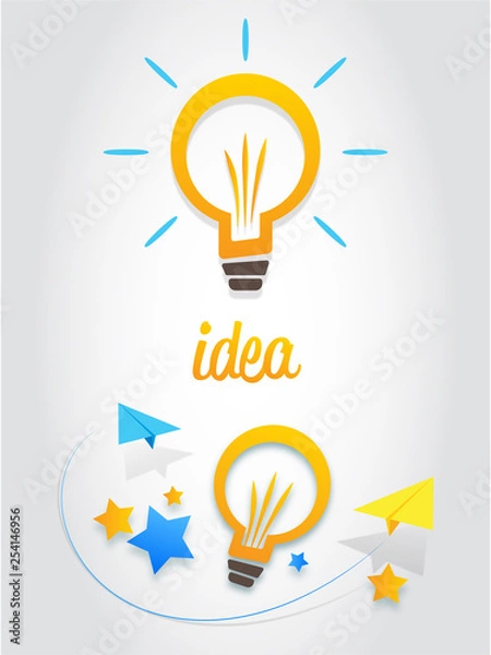 Obraz Idea bulb gold