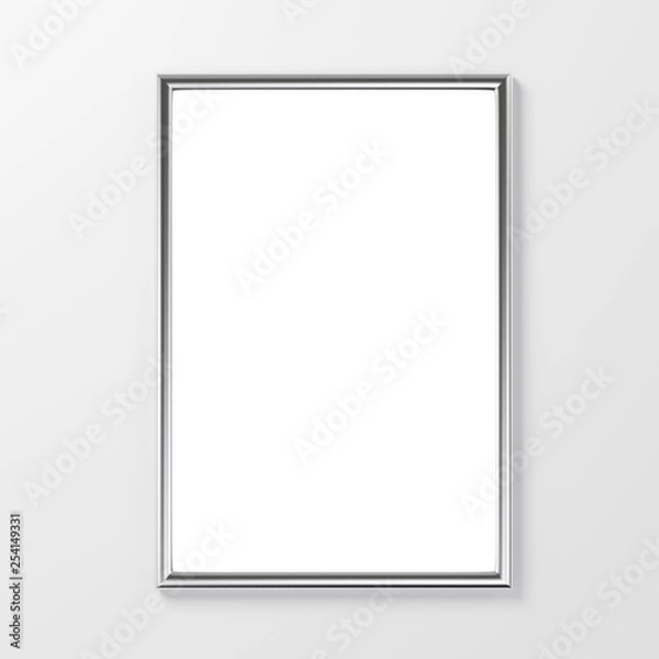 Obraz Empty advertising poster (banner) - mockup template on gray background. 3D rendering