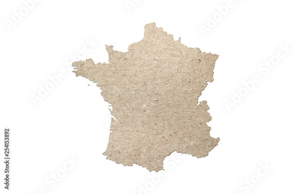 Obraz France Map in paper, Illustration.