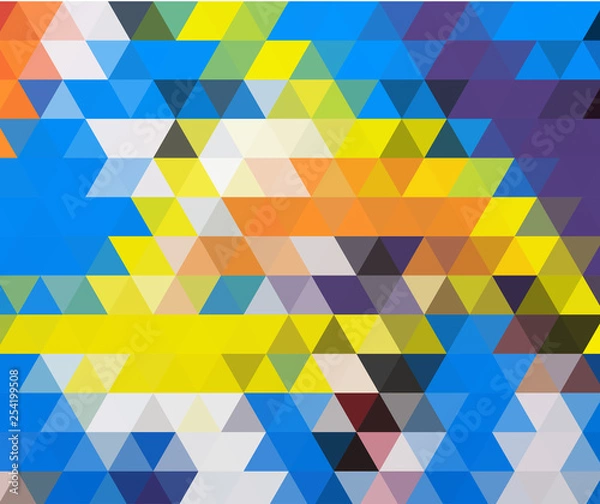 Fototapeta Multi-color geometric triangular low poly low poly style. Gradient background.