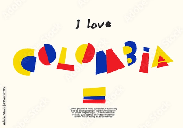 Fototapeta World Flag with fun geometrical alphabets : Vector Illustration	