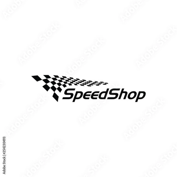 Fototapeta Modern Race Flag Icon Additional Simple Template