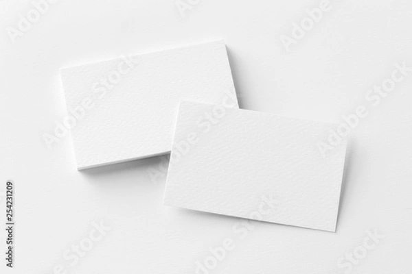 Fototapeta Zdjęcie stosu wizytówek. Szablon tożsamości marki. Na białym tle ze ścieżką przycinającą.