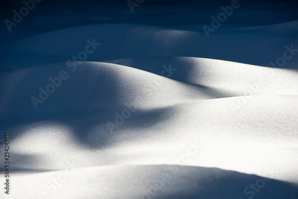 Fototapeta wavy snow dune texture - light and shadow