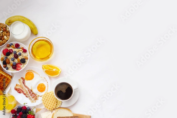 Fototapeta Healthy breakfast background