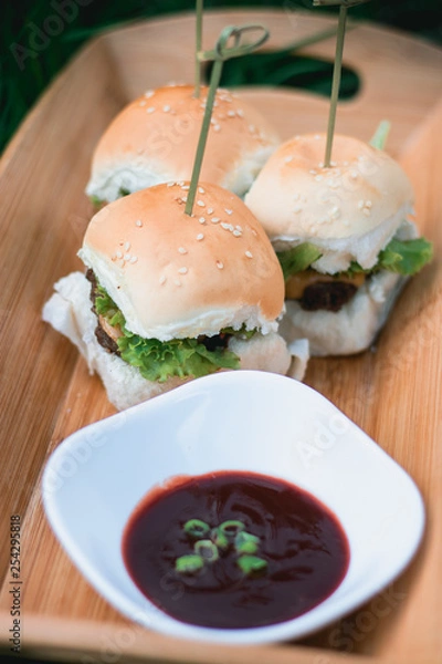 Obraz hamburger with barbecue Sauce