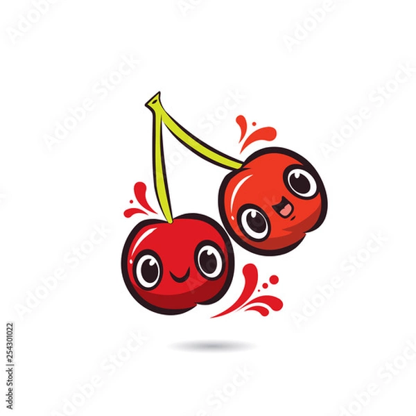 Obraz cute cartoon characters cehrry