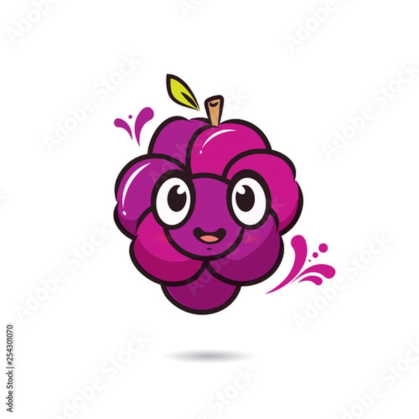 Obraz cute cartoon characters grape