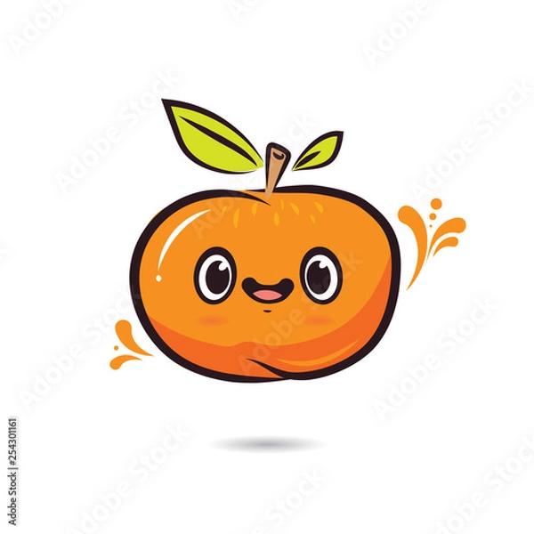 Obraz cute cartoon characters orange