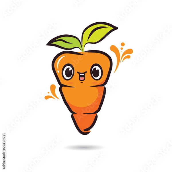 Obraz cute cartoon characters carrot