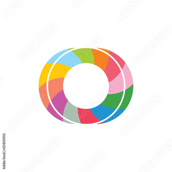 Obraz circle rotation colorful geometric logo vector