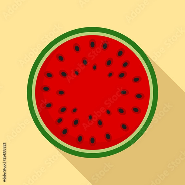 Fototapeta Top view watermelon icon. Flat illustration of top view watermelon vector icon for web design