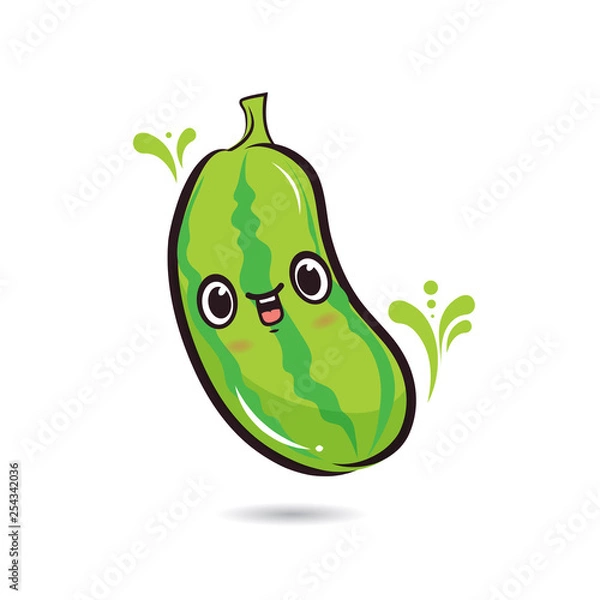 Obraz cute cartoon characters cucumber