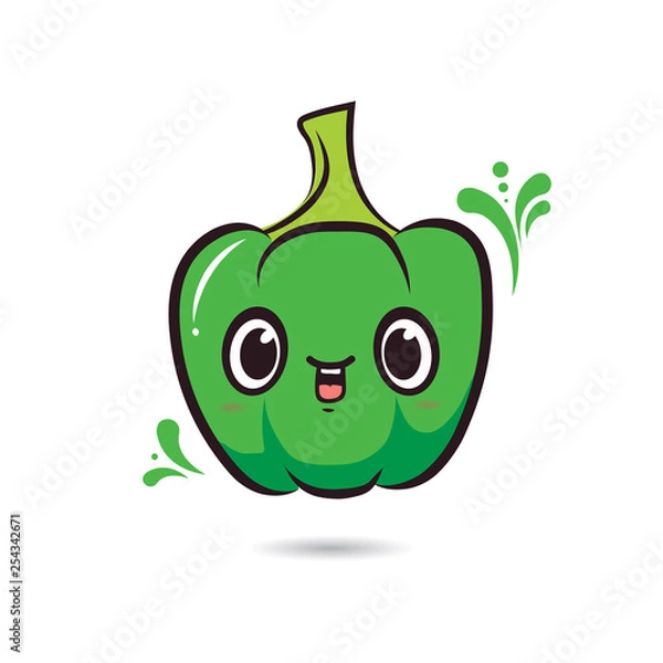Obraz cute cartoon characters pepper green