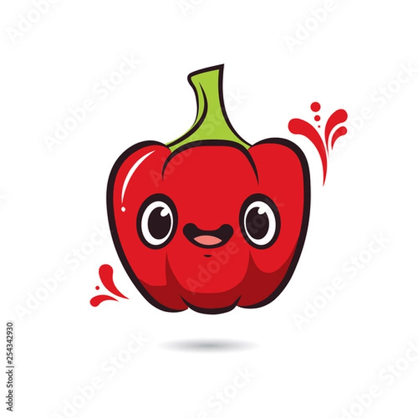 Obraz cute cartoon characters pepper red