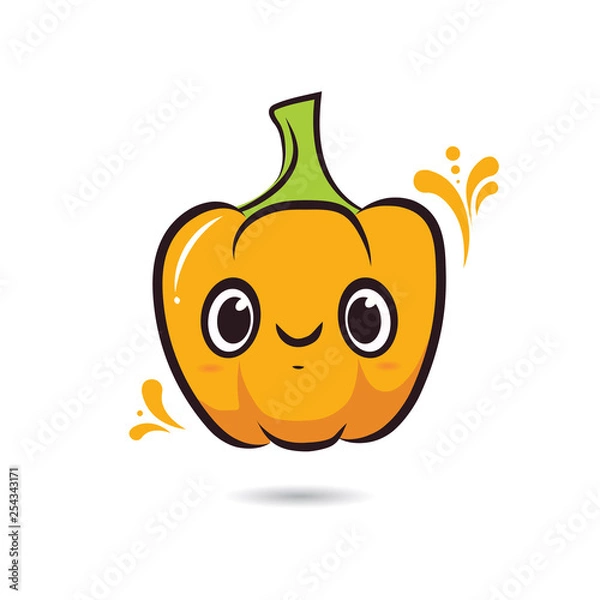 Obraz cute cartoon characters pepper yellow