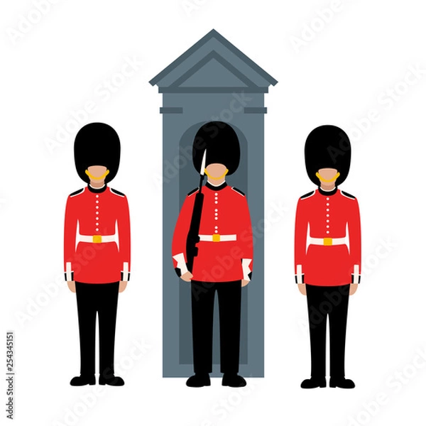 Obraz Queen's Guard, vector illustration, flat style