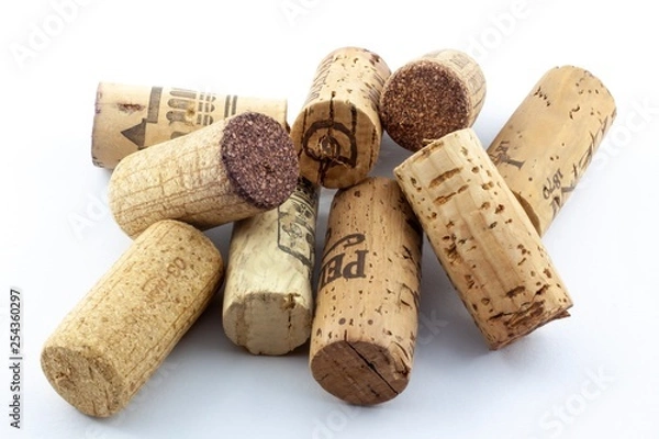 Obraz Wine corks isolated on white background