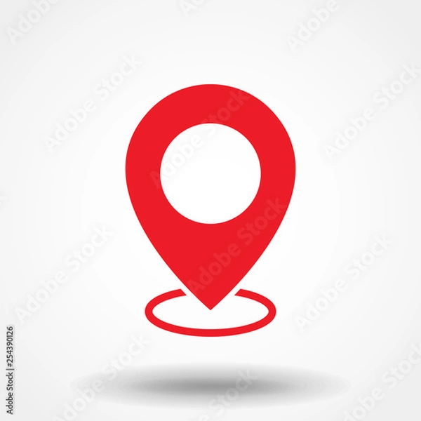 Fototapeta Red Map Marker Location Logo Icon Vector Design